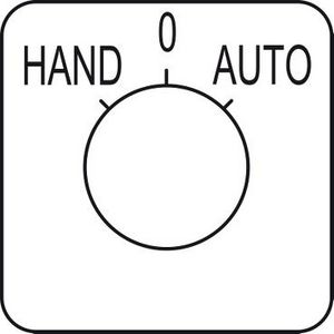 Etiket nokkenschakelaar HAND-O-AUTO 45x45mm Harmony K1/K2