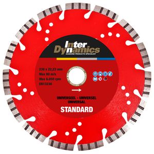 Universeel Standard diamantzaagblad 230mm asgat 22.23mm