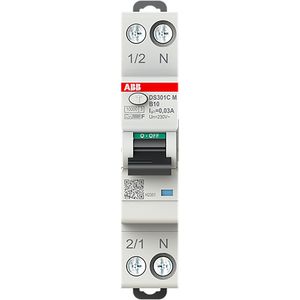 Aardlekautomaat DS301CM B10 F30 Compact DS301CM 1P+N 10A B 30mA F 6kA