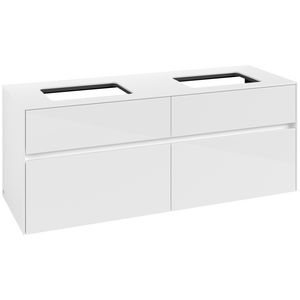 Wastafelonderkast Collaro 1400x548x500mm Glossy White C11900DH