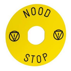 Etiket 90mm Markering NOODSTOP Geel Harmony XB4/XB5