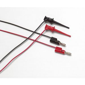 Meetsnoerenset met mini-klemhaakjes, rood en zwart