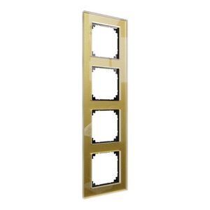 Afdekframe Merten M-Plan glas 4-voudig goud