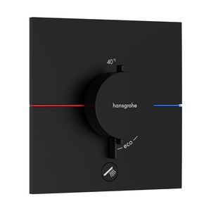 Comfort E thermostaat afbouwdeel tbv inbouw voor 1 functie en extra uitgang mat zwart