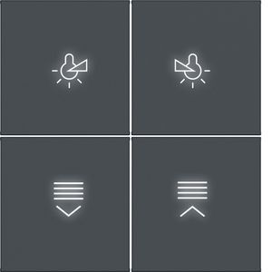Afdekking KNX taster 4-v. met achtergrondverl. A.x/C.x antra