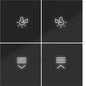 Afdekking KNX taster 4-v. met achtergrondverl. A.x/C.x zwart