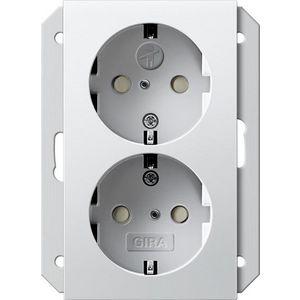 2-voudig wandcontactdoos met randaarde Safety Plus v. IB-doos 1,5-voudig System 55 zuiver wit m