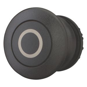 Paddestoeldrukknop zwart 0 terugverend