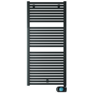 Elektr. badkamerradiator E-Comfort CLAUDIA (1195mm) 1200x500mm 700W mat zwart incl. EcoDesign thermostaat