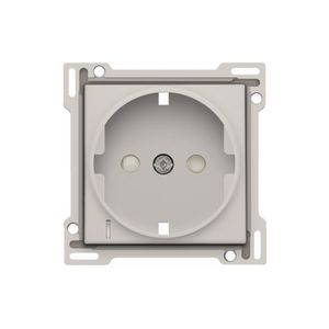 Afwerkingsset stopcontact randaarde besch/spanning L.grey