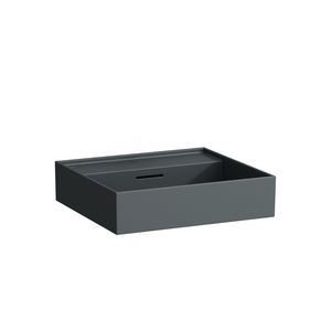 Meubelwastafel 500X460 -Kraangat +Overloop Graphite Mat
