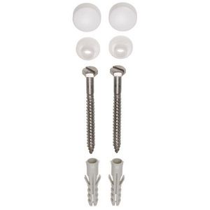 Set a 2st. potschroeven RVS 6x70mm (zeskant+zaagsnede) incl. witte kap + muurpluggen
