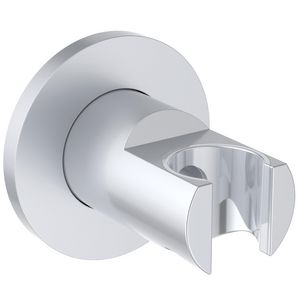 Vaste handdouchehouder rond zilver Idealrain