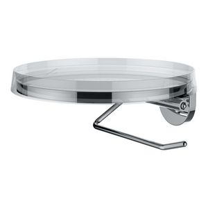 Closetrolhouder incl. transparant plateau chroom