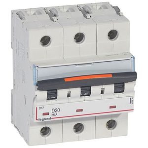Installatieautomaat 3-polig D-karakteristiek 20A 25kA DX³ DIN