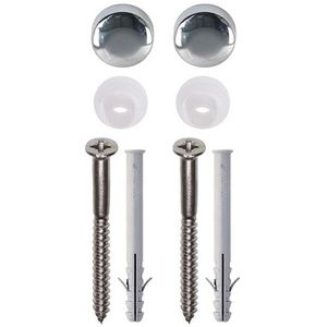 Set a 2st. potschroeven verzinkt 6x90mm (PZD) incl. chromen kap + muurpluggen
