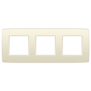 3-Voudige afdekplaat 71mm centerafst. Ori. cream