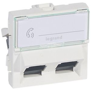 Connector 2xRJ45 UTP LCS6 2 modulen hoek Mosaic
