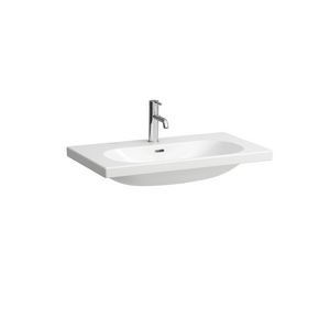 Wastafel LUA 80cm wit met 1 kraangat, Glans wit