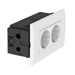 Contactdooseenheid Module 45 2-voudig 84x140x59mm puur wit