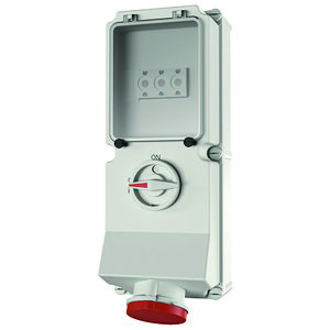 Wandcontactdoos 63A 5-polig  6H 400V IP44 DUO zek.D02