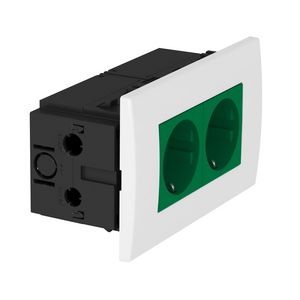 Contactdooseenheid Module 45 2-voudig 84x140x59mmarbonaat