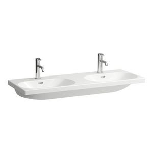 Dubbele wastafel + kraangat + overloop LUA H8140810001041