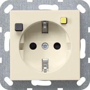 wandcontactdoos aardlekbeveil. 30 mA Safety Plus System 55 creme wit