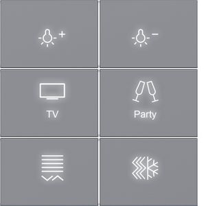Afdekking KNX taster 6-v. met achtergrondverl. A.x/C.x titaa