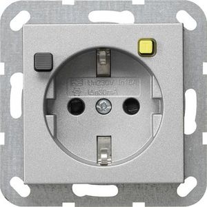 wandcontactdoos aardlekbeveil. 30 mA Safety Plus System 55 kl.alum.