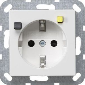 wandcontactdoos aardlekbeveil. 30 mA Safety Plus System 55 zuiver wit