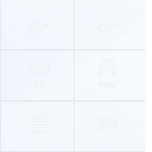 Afdekking KNX taster 6-v. met achtergrondverl. A.x/C.x wit g