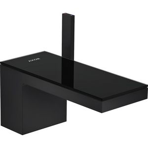 AXOR MyEdition 1-hendel wastafelmengkraan 70 en afvoer met afvoerplug mat zwart/zwart glas