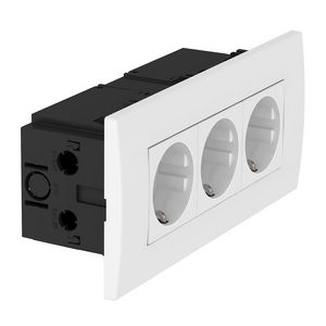 Contactdooseenheid Module 45 3-voudig 84x185x59mm puur wit