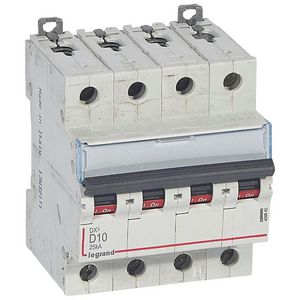 Installatieautomaat 4-polig D-karakteristiek 10A 25kA DX³ DIN