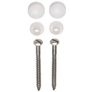 Set a 2st. potschroeven verzinkt 6x70mm (zeskant+zaagsnede) incl. witte kap zonder muurpluggen