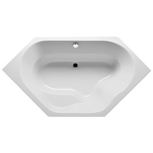 Hoekbad Winnipeg 6-hoek 145x145cm hooglans wit excl. badpoten