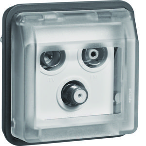 Radio/tv/satelliet einddoos W.1 grijs
