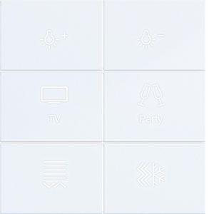 Afdekking KNX taster 6-v. met achtergrondverl. A.x/C.x wit m