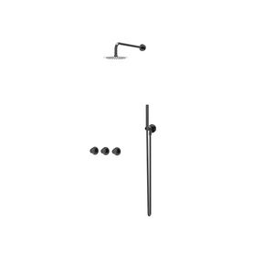 Afbouwdeel regendouche combiset Pact 4 inbouwthermostaat zwart chroom CSP4EXZCAAAA excl. inbouwbox