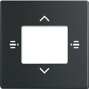 Afdekplaat 6-voudig bedieningselement KNX jaloezie mat zwart