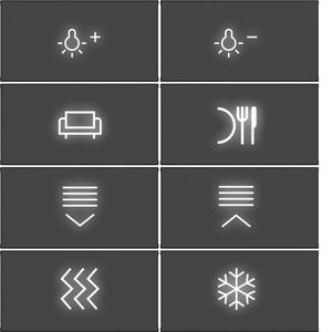 Afdekking KNX taster 8-v. met achtergrondverl. A.x/C.x zwart