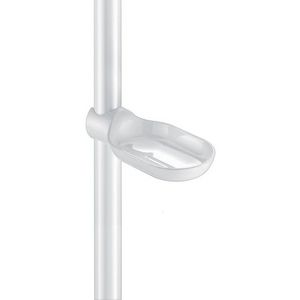 Zeepschaal nylon wit afneembaar v. glijstang 25+32mm