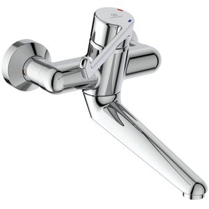 Ceraplus wandmengkraan uitloop 200mm chroom hendel 180mm incl. afsluitbare s-koppeling