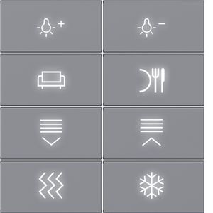 Afdekking KNX taster 8-v. met achtergrondverl. A.x/C.x titaa