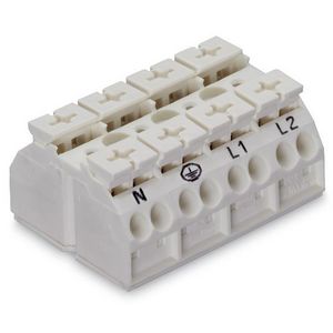 4-draads apparaataansluitklem N-PE-L1-L2 862-2604 VVE=200