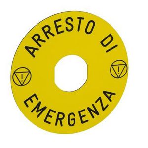 Etiket noodstop 90mmARRESTO EMERGENZA" G XB4/XB5 VVE=10