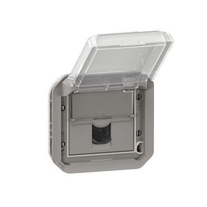 Contactdoos RJ45 Cat. 6 UTP mechanisme grijs Plexo