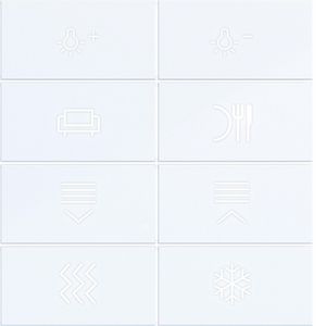 Afdekking KNX taster 8-v. met achtergrondverl. A.x/C.x wit m