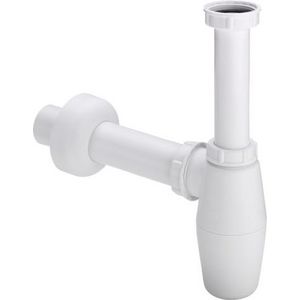 Bekersifon 1 1/2x1 1/2 kunststof/wit